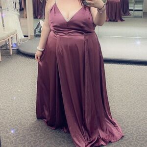 Elegant Chianti Charmeuse Bridesmaids Dress